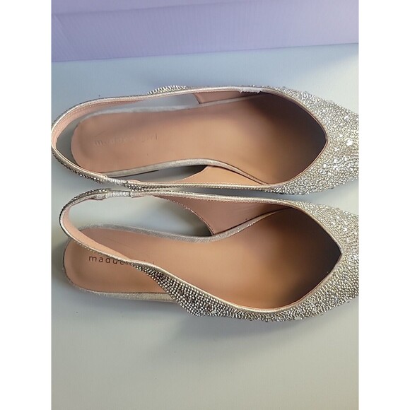 madden girl womens valentina silver rhinestone sling back mule size 9.5 - Picture 5 of 8